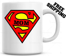 Load image into Gallery viewer, Super MOM Coffee Mug Cup Mothers Day Gift For Mother Christmas Gift