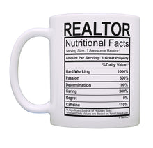 Load image into Gallery viewer, Realtor Gifts for Women Realtor Nutritional Facts Realtor Coffee Mug Tea Cup