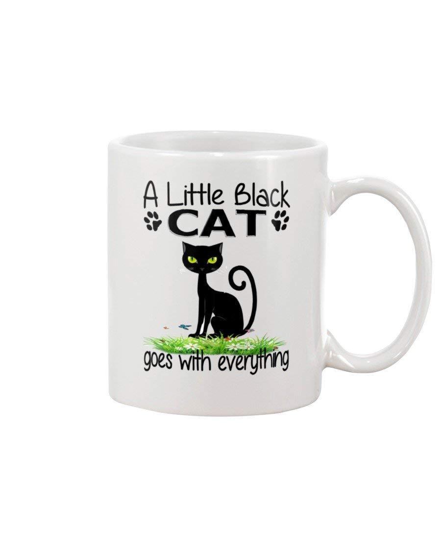 A Little Black Cat Coffee Mug 11 oz Ceramic Funny Tea Gift Mug Cup