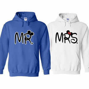 Couple matching Valentine's Day hoodies MR and MRS Husband Wife Sweatshirt