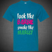 Load image into Gallery viewer, Look like Barbie Smoke like Marley reggae music weed marijuana bob t shirt tank