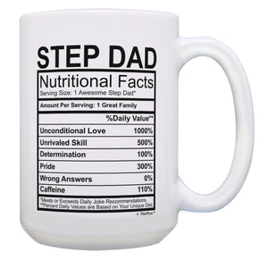 Step Dad Mug Step Dad Nutritional Facts Coffee Cup Step 15oz Coffee Mug Tea Cup