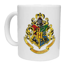Load image into Gallery viewer, Hogwarts Crest Logo - Harry Potter Novelty Mug Gift - Voldemort Hogwarts