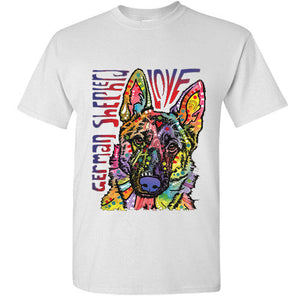 German Shepard T shirt Dog Love rainbow colors Tee S unisex cute funny top