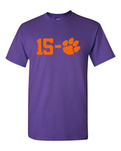 Load image into Gallery viewer, Clemson Tigers 15-0 2019 Champions Men's T-Shirt New - Purple w/ Orange