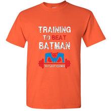 Load image into Gallery viewer, Train Insaiyan Gym T-Shirt Training to Beat Batman or at least Aquaman Goku Tee