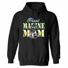 Load image into Gallery viewer, PROUD MARINE MOM US ARMY military navy cool present for mom HOODIE RED BLACK