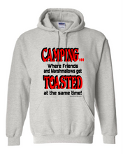 Load image into Gallery viewer, Pullover Hoodie Sweatshirt Camping Where Friends Marshmallows Get Toasted Same