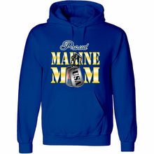 Load image into Gallery viewer, PROUD MARINE MOM US ARMY military navy cool present for mom HOODIE RED BLACK