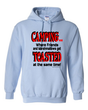 Load image into Gallery viewer, Pullover Hoodie Sweatshirt Camping Where Friends Marshmallows Get Toasted Same