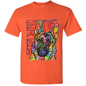 German Shepard T shirt Dog Love rainbow colors Tee S unisex cute funny top