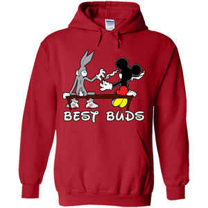 Disney BEST BUDS Weed Hoodie Funny Bugs Bunny Mickey Mouse Blunt smoking