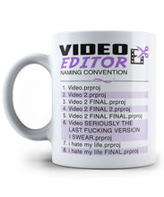 Load image into Gallery viewer, Video Editor - Naming Convention Mug - Coffee Cup