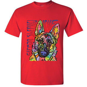 German Shepard T shirt Dog Love rainbow colors Tee S unisex cute funny top