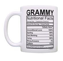 Load image into Gallery viewer, Grammy Coffee Mug Grammy Nutritional Facts Grammy Birthday Coffee Mug Tea Cup