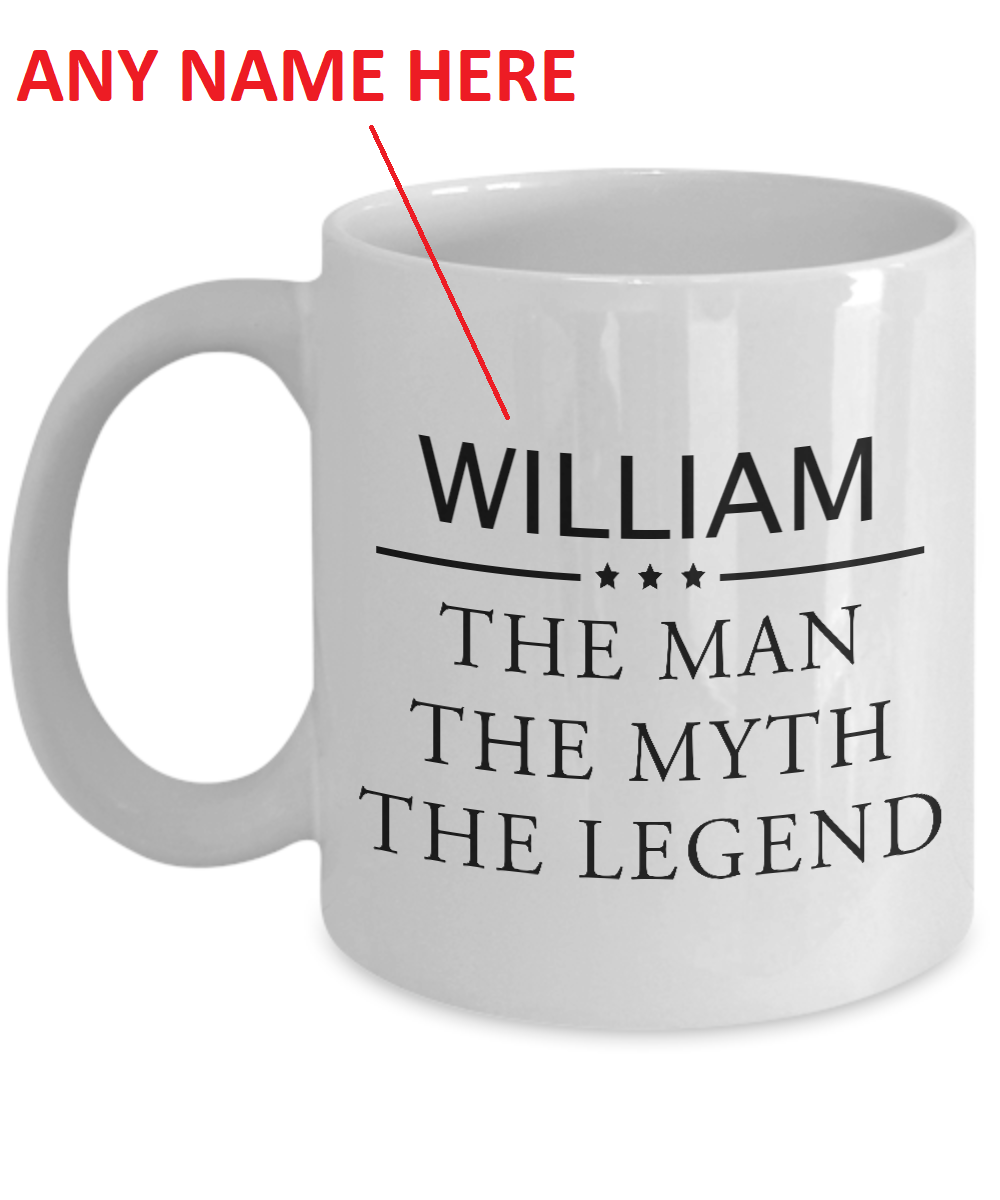 The Man Myth Legend Mug Personalised Named Coffee Cup 11 oz Gift For Dad Mens