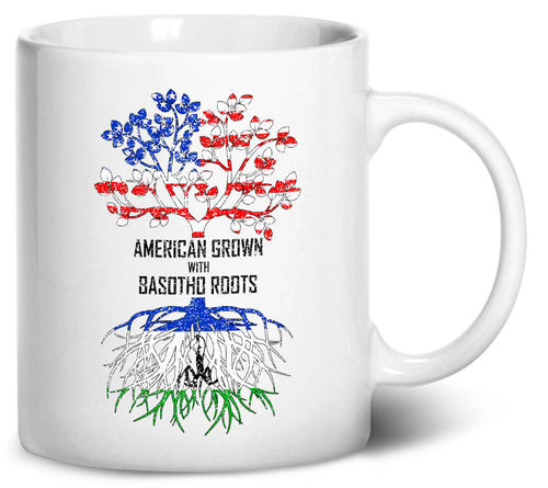 Tenacitee American Grown with Basotho Roots Coffee Mug, 11oz, White