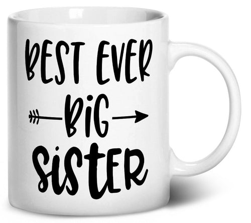 Tenacitee Best Ever Big Sister Arrow Coffee Mug, 11oz, White