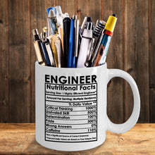Load image into Gallery viewer, Engineering Gift Mug - Engineer Nutritional Facts Label Science Math - White Cup