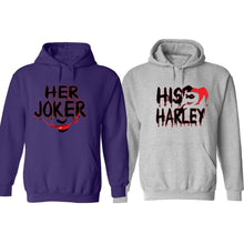 Load image into Gallery viewer, Halloween costume couple matching Her Joker His Harley Jacket Hoodie Sweatshirt