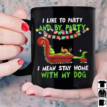 Load image into Gallery viewer, Grinch I Like To Party Stay Home Christmas Gift Black Ceramic 11 oz Coffee Mug