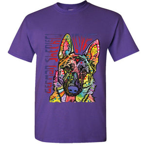 German Shepard T shirt Dog Love rainbow colors Tee S unisex cute funny top