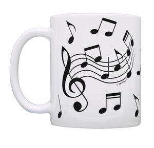 Music Lovers Gifts Music Notes Mug Music Themed Gift Music Coffee Mug Tea Cup