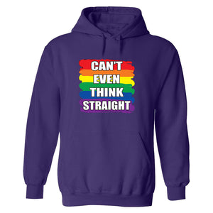 Gay Pride Hoodie Sweatshirt Rainbow Can't even Think Straight Lgbt lesbian men