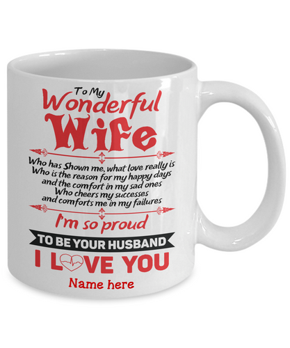 To My Wife Personalised Mug Coffee Cup 11 oz Gift For Her From Husband Love