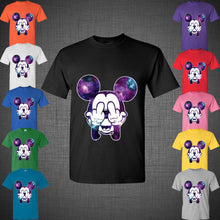 Load image into Gallery viewer, Twisted Disney Mickey Mouse Middle Finger cartoon hands galaxy Tee T Shirt Top