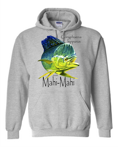 hooded Pullover Sweatshirt Hoodie Fish Fishing Mahi Mahi Coryphaena Hippurus