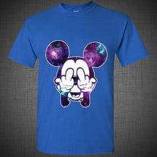 Load image into Gallery viewer, Twisted Disney Mickey Mouse Middle Finger cartoon hands galaxy Tee T Shirt Top