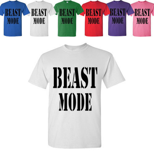 Marshawn Lynch BEAST MODE Kids youth t shirt body building Gym funny tee