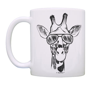 Giraffe Cup Giraffe Wearing Sunglasses Animal Gift Mug Coffee Mug Tea Cup