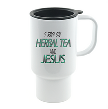 Load image into Gallery viewer, Coffee Cup Mug Travel 11 15 oz Christian Run On Herbal Tea And Jesus