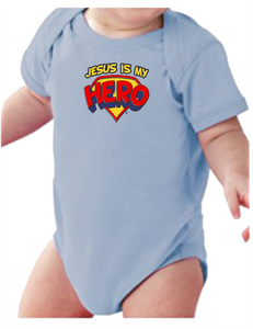 Infant Creeper Bodysuit One Piece T-shirt Jesus Is My Hero k-340