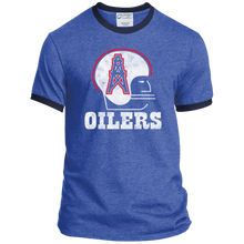 Load image into Gallery viewer, Houston Oilers Retro Football - PC54R Port &amp; Co. Ringer Tee