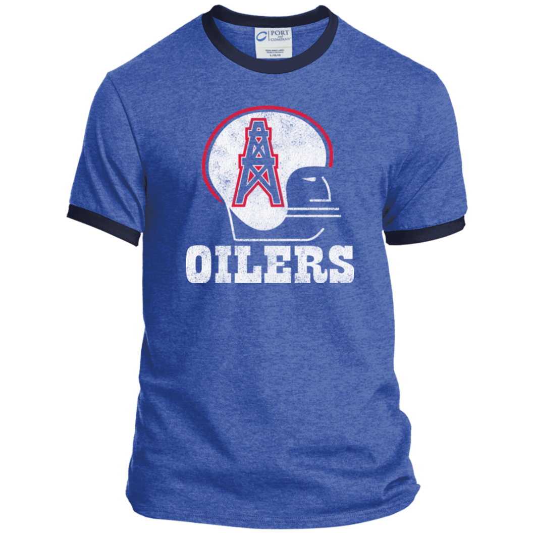 Houston Oilers Retro Football - PC54R Port & Co. Ringer Tee