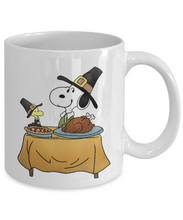 Load image into Gallery viewer, Thanksgiving Snoopy Mug - Thanksgiving Day Mug - 11oz Coffee Mug