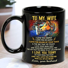 Load image into Gallery viewer, Horse Farmer To My Wife I Love You Deeply Mug Black Ceramic 11oz Coffee Tea Cup