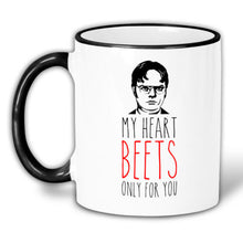 Load image into Gallery viewer, Dwight Schrute Coffee Mug | My Heart Beets Only For You | The Office Coffee Cup