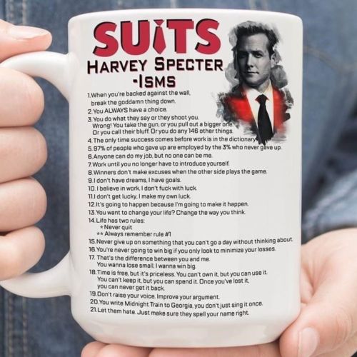 Suits Harvey Specter ISMS Mug Ceramic 11 oz, 15 oz Coffee Tea Cup US Supplier