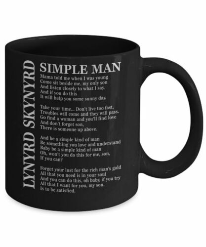 Lynyrd Skynyrd Simple Man Mug (Black) - Coffee Mug