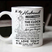 Load image into Gallery viewer, To Mu Husband I Love You To The Moon &amp; Back Mug White Ceramic 11oz Coffee Cup