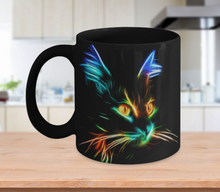 Load image into Gallery viewer, Lighting Cat Mug Version Black - 11oz Coffee Mug Tea Cup Gift