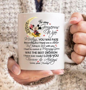 Mickey To My Gorgeous Wife Love You Mug White Ceramic 11oz Coffee Tea Cup