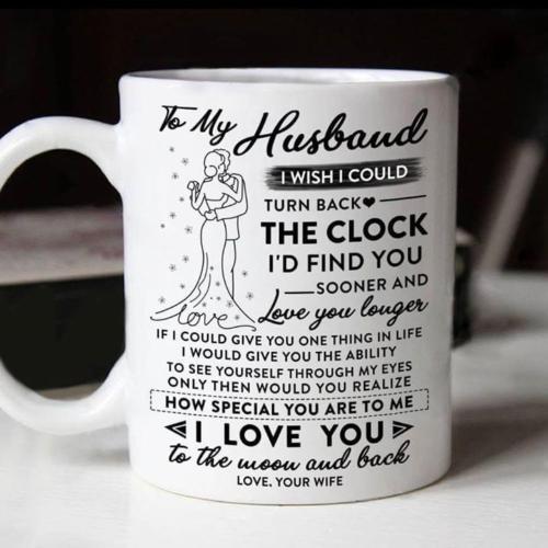 To Mu Husband I Love You To The Moon & Back Mug White Ceramic 11oz Coffee Cup