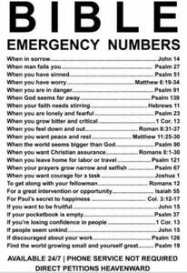 Christian Mug Bible Emergency Numbers