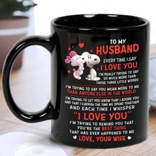 Load image into Gallery viewer, Snoopy To My Husband I Love You Mug Black Ceramic 11oz Coffee Tea Cup US Stock